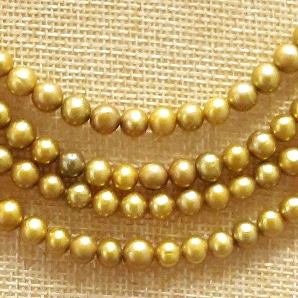 Vintage Sterling Four Strand Cultured Freshwater Pearl Necklace - Picture 4 of 12